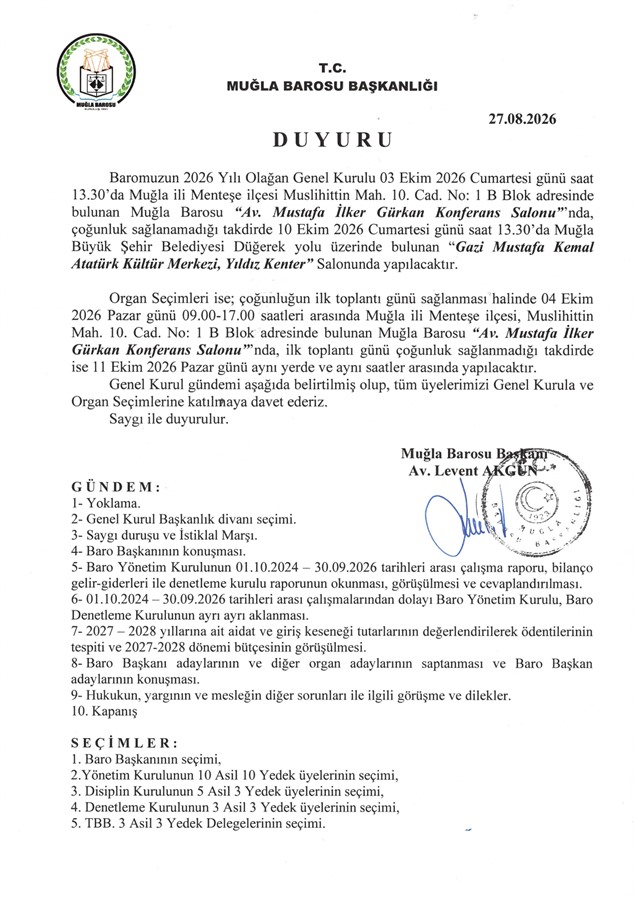 BAROMUZ 2026 YILI OLAĞAN GENEL KURUL DUYURUSU